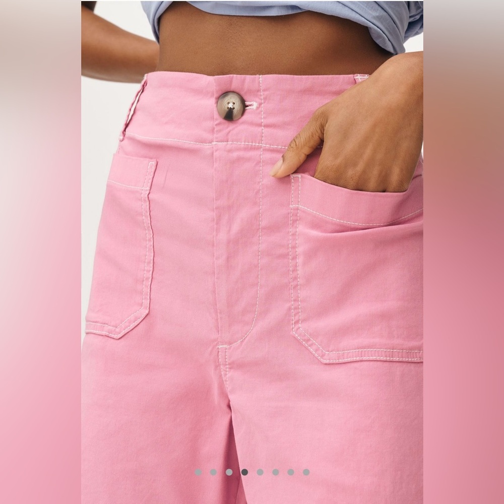 Anthropologie The Colette Crop Wide Leg pants by Maeve: Contrast Stitch Edition - Picture 6 of 15